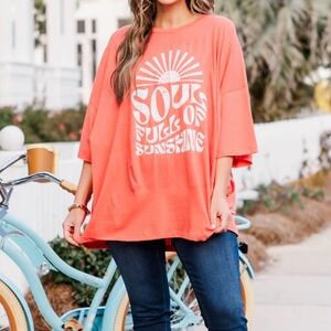 Oversized Boyfriend Graphic Tee Size 2X